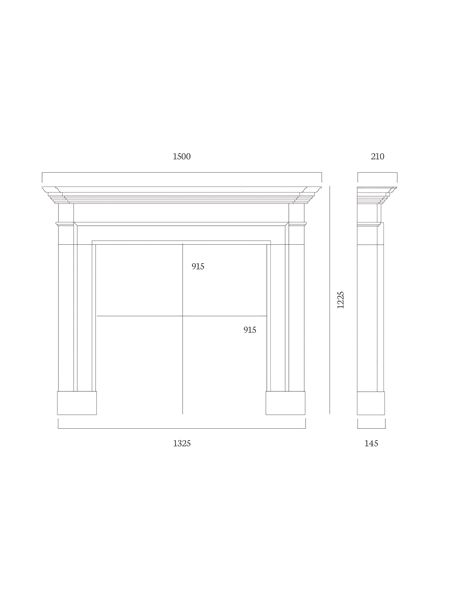 Capital fireplaces 59 inch Clarence dimensions