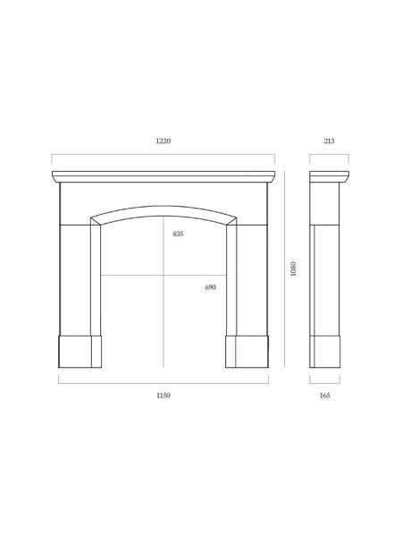 Capital fireplaces Olvera 48 inch dimensions