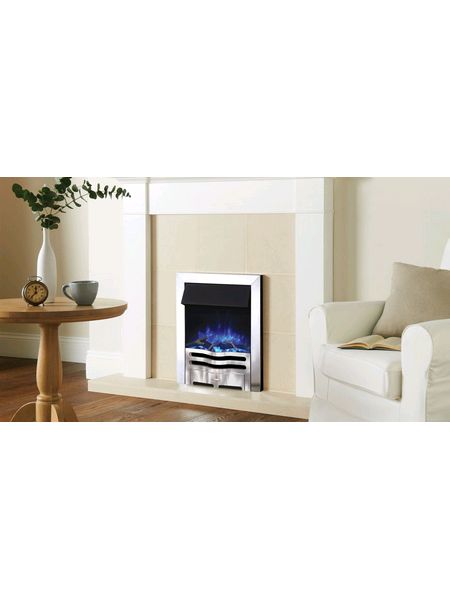 Logic2-Electric-Wave-with-Polished-Steel-effec-frame-and-front-with-log-fuel-effect-blue-flame