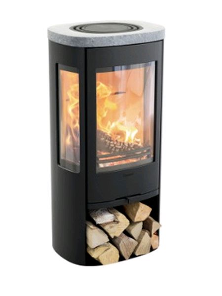 black with soapstone top