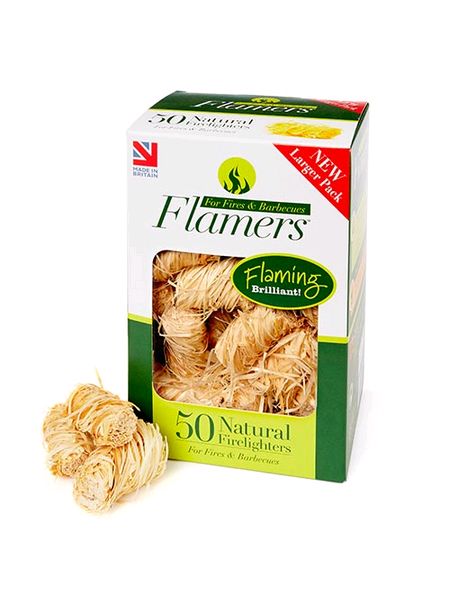 Flamers box of 50 natural firelighters