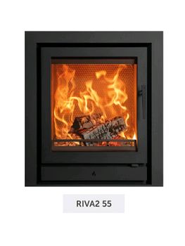 Stovax Riva2 55 Wood Burning Inset Fire with 3 sided Profil frame