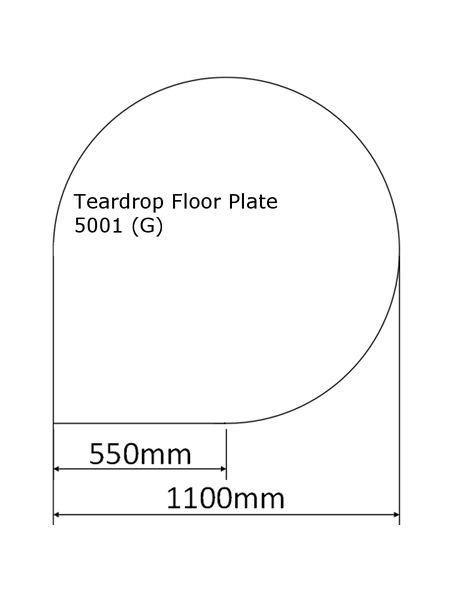 Teardrop Slate Effect Floor Plate Hearth