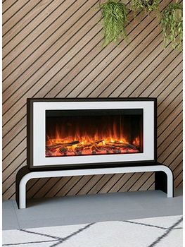 Gazco Liberty 85 Freestanding Electric Fire White front