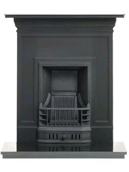Capital Fireplaces The Oakley 36 inch Black Cast Iron Combination fireplace