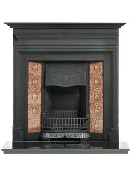 Capital Fireplaces The Langley 48 inch Black Cast Iron Combination fireplace