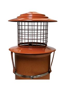 M I Flues Bird Guard for Solid Fuel with Strap Fix painted Terracotta