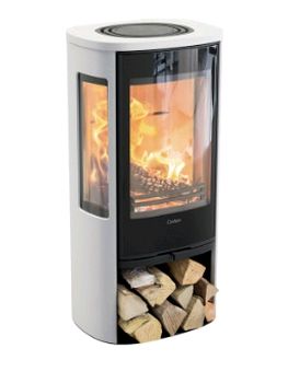 Contura Contura 856G Style  woodburner 5kw modern woodburning stove with glass side  in black or white will glass door