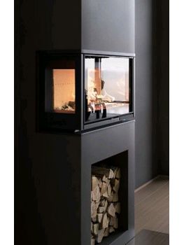 Contura Contura i8G cassette wood burning stove 7kw inset wood burner integrated handle glass door