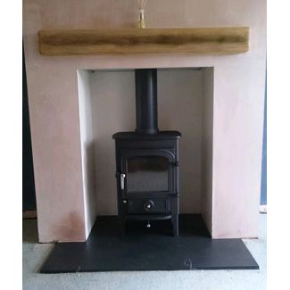 Clearview Pioneer 400 on 6 inch legs and geocast light oak effect beam