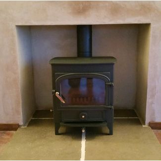 Clearview Vision 500 flat top 8kw multi-fuel stove in Conifer Green