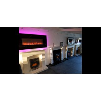 We have a range of electric fires and stoves on display with fireplace surrounds