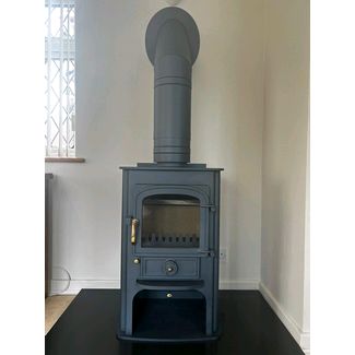 Clearview Solution 400 in welsh slate blue 5kw multifuel stove