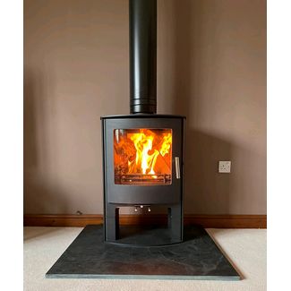 Mendip Churchill convection stove on a logstore 5kw multifuel stove