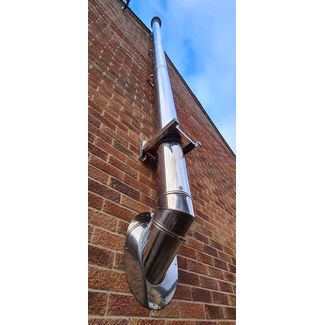 Stainless steel flue system for a woodburner