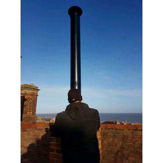 Twin wall flue used to extend the height of a chimney stack in Aldeburgh