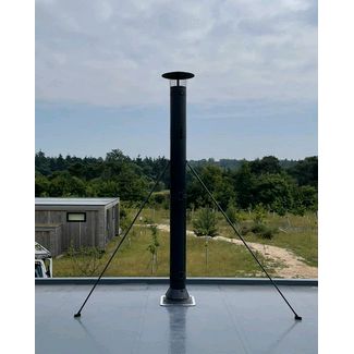 Twin wall flue with telescopic roof brace kit for extra stability