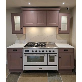 ILVE majestic 120cm Dual Fuel white cooker with bronze knobs and trims