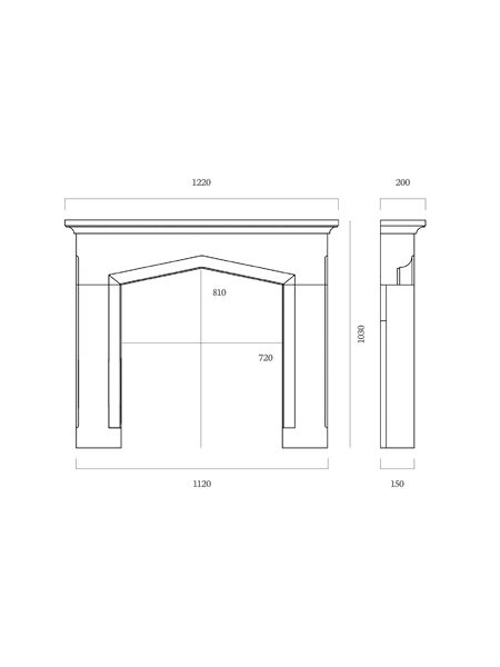 Swinford mantel dimensions