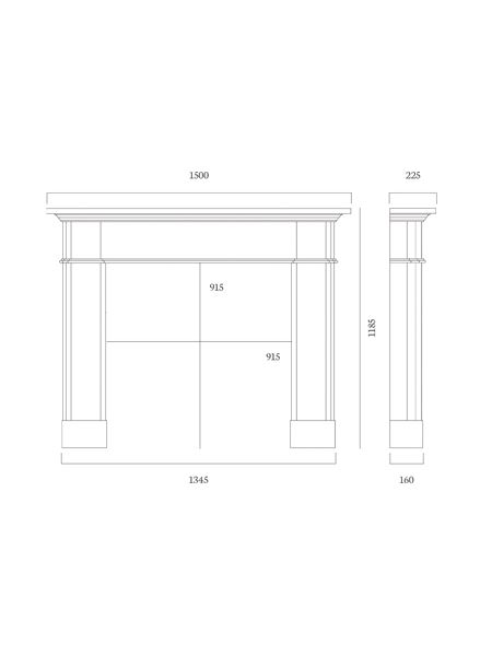 dimensions of a roseland 59 inch