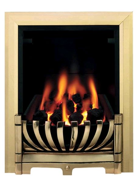 avantgarde slimline gas fire brass