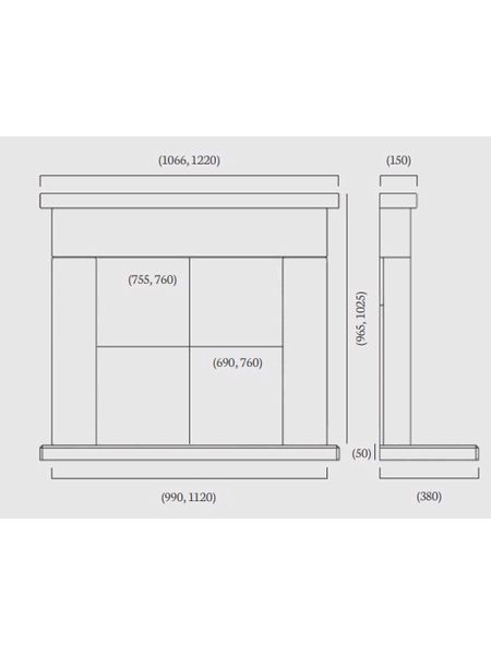 Belmonte 42 Inch and 48 Inch Suite Dimensions