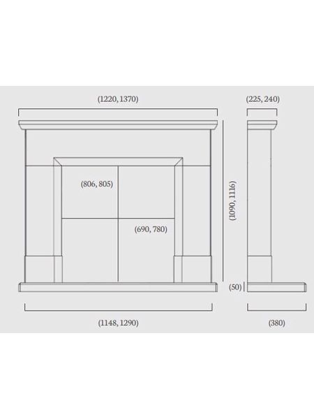 Parrona 48 Inch and 54 Inch Suite Dimensions