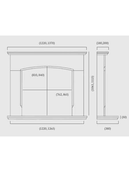 Peniche 48 Inch and 54 Inch Suite Dimensions