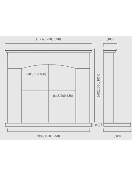 Faro 42, 48 and 54 Inch Suite Dimensions