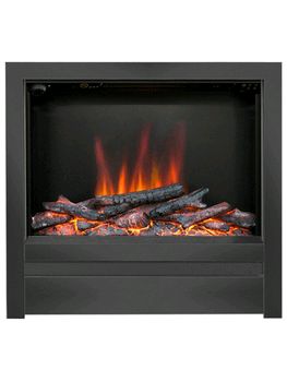 Flare Collection Novus 22 inch inset  widescreen glass fronted electric fire with glowing log bed effect    flare collection