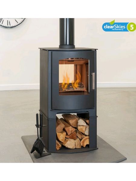 Mendip Churchill 8 double sided wood burner on logstore 8 kw stove catalyst eco design