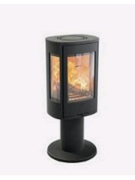 Contura Contura 886 Style 5kw modern woodburner on a pedestal woodburning stove with glass side panels
