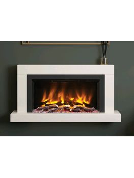Elgin and Hall Impero wall mounted  electric fire 47 or 57  inch white micro marble