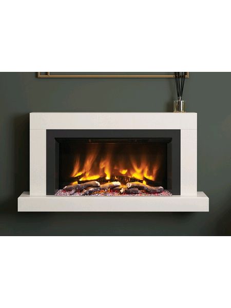 Impero wall mounted  electric fire 47 or 57  inch white micro marble