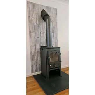 Clearview Solution 400 in charcoal grey with tiled wall behind it